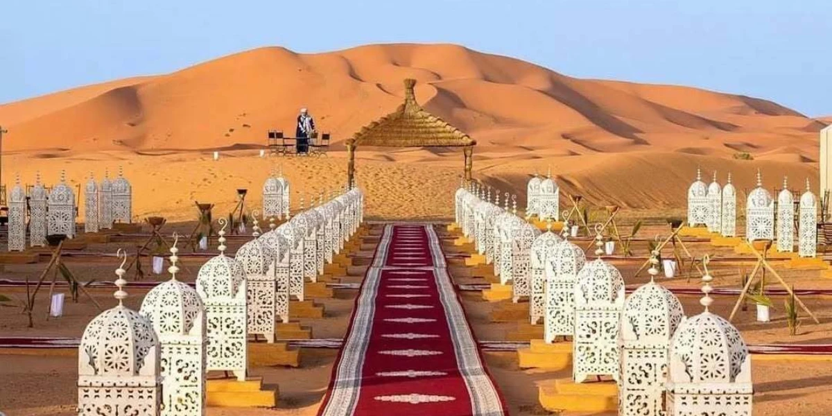 Comfortable desert camp accommodations during 2 days tour from Marrakech to Fes