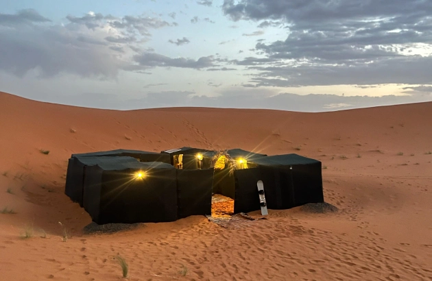 3 Days from Marrakech to Fes Desert Tour 2 Standard desert camp accommodation on Marrakech to Fes desert tour