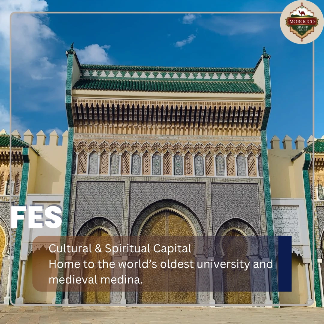 Ancient medina of Fes with traditional tanneries and craftsmen